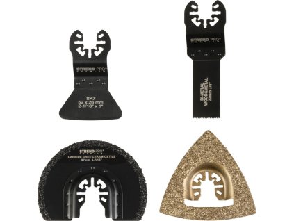 Sada nástrojov Strend Pro TAS-TW104 pílový list a polkruh do multibrúsky, karbid + Bi-metal, 4-dielna  + praktický pomocník k objednávke