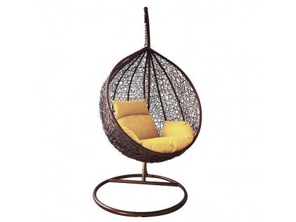 Kreslo BORNEO NATURAL, max. 150 kg, PE rattan, hojdacie, záhradné, s vankúšom a poduškou  + praktický pomocník k objednávke