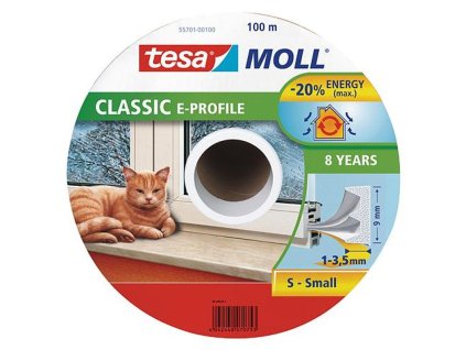 Tesnenie tesamoll. profil E, 9 mm, biele, L-100 m, na okná a dvere, hnedé  + praktický pomocník k objednávke