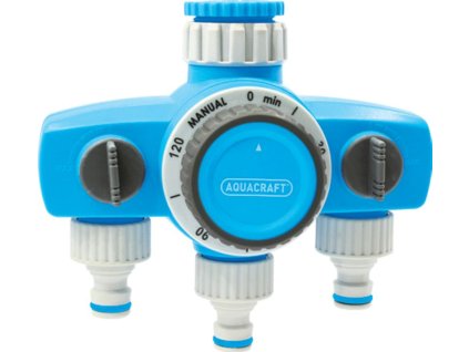 Časovač AQUACRAFT. 290030, mechanický, 3-way, rozbočovač, záhradný, na hadicu, max. 120 min  + praktický pomocník k objednávke