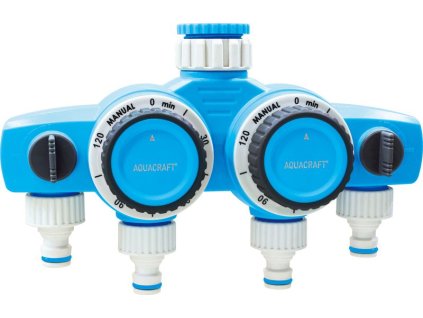 Časovač AQUACRAFT. 290040, mechanický, 4-way, rozbočovač, záhradný, na hadicu, max. 120 min  + praktický pomocník k objednávke