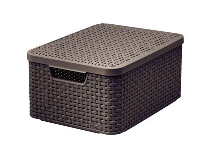Košík s vekom Curver. STYLE2 LID M, tmavohnedý, s vekom, 38x29x17 cm  + praktický pomocník k objednávke