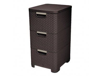 Komoda Curver® STYLE 3x, tmavohnedá, 33x60x38 cm + praktický Darček k objednávke