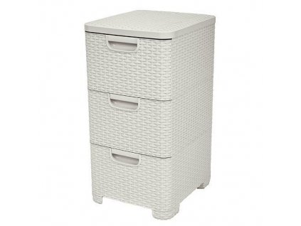 Komoda Curver® STYLE 3x, krémová, 33x60x38 cm + praktický Darček k objednávke