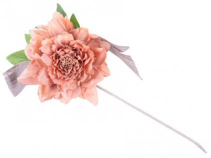 Kvet MagicHome, pivónia, so stuhou, marhuľová, stonka, veľkosť kvetu: 17 cm, dĺžka kvetu: 37 cm,.  + praktický pomocník k objednávke