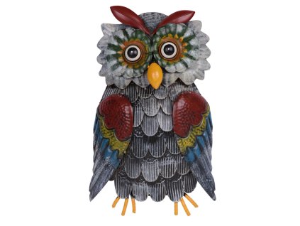 Dekoracia MagicHome Mecco 1646, Sova závesná, 33 cm, plech  + praktický pomocník k objednávke