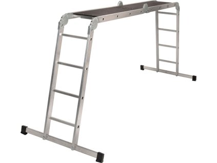 Rebrík s plošinou Strend Pro, hliníkový, kĺbový, 4x3, 4in1, max. 150 kg  + praktický pomocník k objednávke