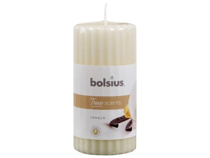 Sviečka Bolsius Pillar True Scents 120/60 mm, valcová, vonná, vanilka  + praktický pomocník k objednávke