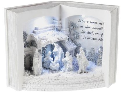 Dekorácia MagicHome Vianoce, Betlehem v knihe, 3 LED, 3xAA, interiér, 27,50x12x19 cm  + praktický pomocník k objednávke