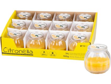 Sviečka Citronella CG582, repelentná, v skle, 100 g, 80x75 mm, .  + praktický pomocník k objednávke