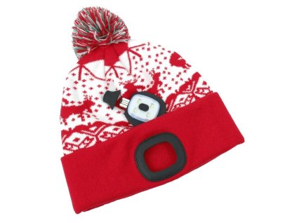 Čiapka Strend Pro X-mas červená L, 4x SMD LED, 60 lm  + praktický pomocník k objednávke