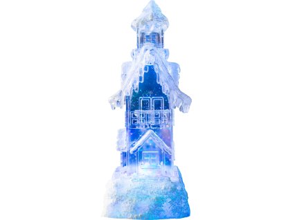 Dekorácia MagicHome Vianoce, Domček, LED, meniaca farby, s plávajúcimi trblietkami, PE, 2xAA, 950x950x2450 mm  + praktický pomocník k objednávke