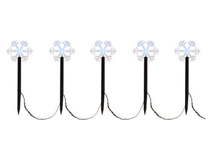 Reťaz MagicHome Vianoce Frozen SnowFlake, 5x LED studená biela, snehové vločky, 3xAA, IP44, exteriér, osvetlenie, L-1,40 m  + praktický pomocník k objednávke