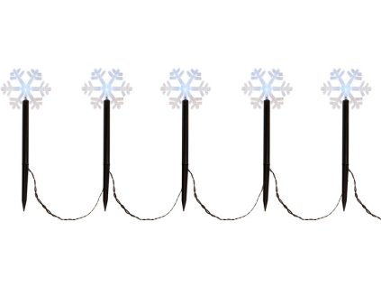 Reťaz MagicHome Vianoce Frozen SnowFlake, 5x LED studená biela, snehové vločky, 3xAA, IP44, exteriér, osvetlenie, L-1,40 m  + praktický pomocník k objednávke