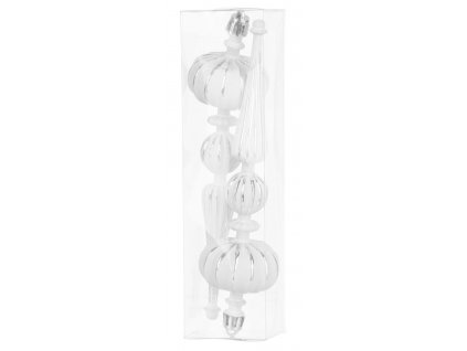 Ozdoba MagicHome Vianoce, 2 ks, 16 cm, strieborné, na vianočný stromček  + praktický pomocník k objednávke