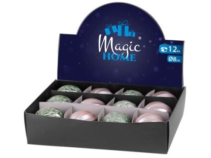 Gule MagicHome Vianoce, 12 ks, 8 cm, ružovo - zelené, na vianočný stromček  + praktický pomocník k objednávke