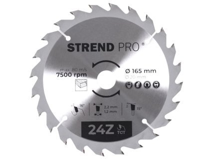Kotúč Strend Pro TCT 165x2.2x20/16 mm 24T, na drevo, pílový, SK plátky  + praktický pomocník k objednávke