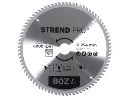 Kotúč Strend Pro TCT 254x3.0x30/20 mm 80Z, na drevo, pílový, SK plátky  + praktický pomocník k objednávke