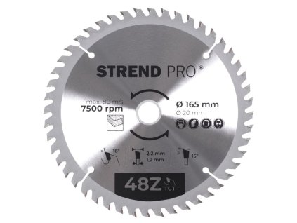 Kotúč Strend Pro TCT 165x2.2x20/16 mm 48Z, na drevo, pílový, SK plátky  + praktický pomocník k objednávke
