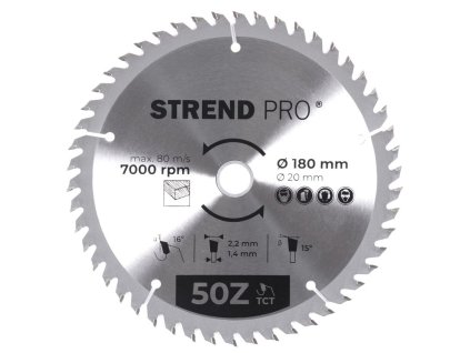 Kotúč Strend Pro TCT 180x2.2x20/16 mm 50Z, na drevo, pílový, SK plátky  + praktický pomocník k objednávke