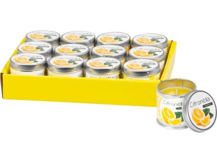 Sviečka Citronella, repelentná, plechová dóza, 50 g, 55x55 mm, .  + praktický pomocník k objednávke
