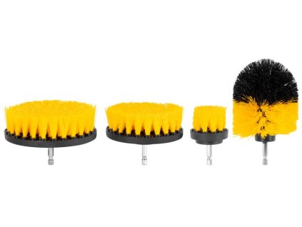 Kefy Strend Pro, kefa čistiaca, na vŕtačku, 4-dielna sada čistiacich kief  + praktický pomocník k objednávke