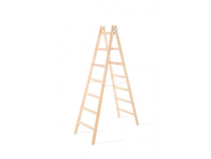 Rebrík Strend Pro, 7 priečkový, dvojitý, drevený, 2,26 m, max. 150 kg  + praktický pomocník k objednávke