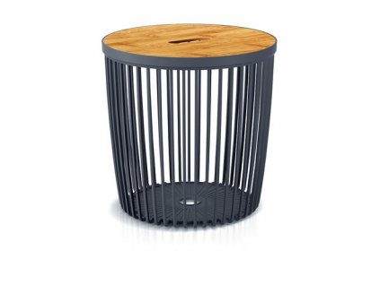 Stolík s vekom Clubo 335x330 mm, 2v1, univerzálny kôš, bambusové veko, 25 lit., antracit  + praktický pomocník k objednávke
