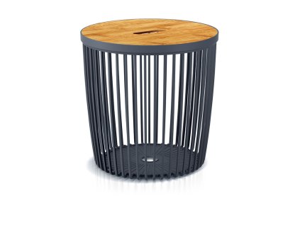 Stolík s vekom Clubo 335x330 mm, 2v1, univerzálny kôš, bambusové veko, 25 lit., antracit  + praktický pomocník k objednávke