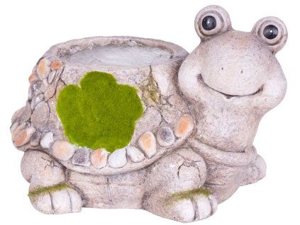 Dekorácia MagicHome, Korytnačka s kvetináčom, keramika, prírodná, 38x29,5x25 cm  + praktický pomocník k objednávke
