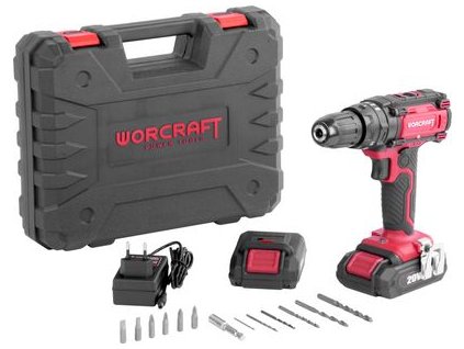Skrutkovač Worcraft CD-20LiP, 20V, 2x Li-ion 1,5 Ah, LED, v kufríku  + praktický pomocník k objednávke