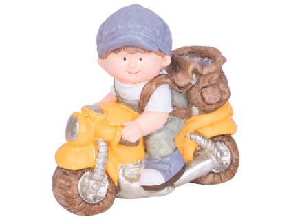 Dekorácia MagicHome, Chlapček na motorke, keramika, 38x20x36 cm  + praktický pomocník k objednávke