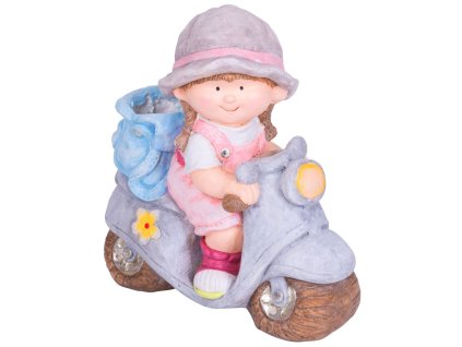 Dekorácia MagicHome, Dievčatko na skútri, keramika, 36,5x17,5x37,5 cm  + praktický pomocník k objednávke