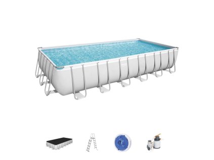 Bazén Bestway. Power Steel., 56475, piesková filtrácia, rebrík, dávkovač, plachta, 732x366x132 cm  + praktický pomocník k objednávke