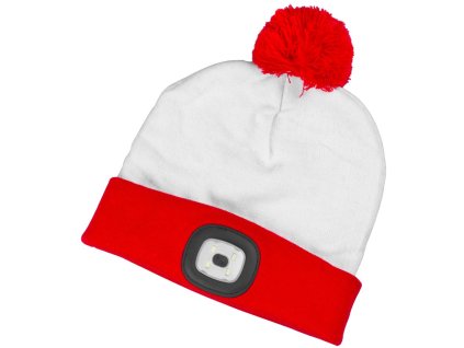 Čiapka Strend Pro X-mas bielo-červená L, 4x SMD LED, USB nabíjanie  + praktický pomocník k objednávke