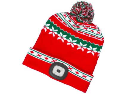 Čiapka Strend Pro X-mas červeno-zelená L, 4x SMD LED, USB nabíjanie  + praktický pomocník k objednávke