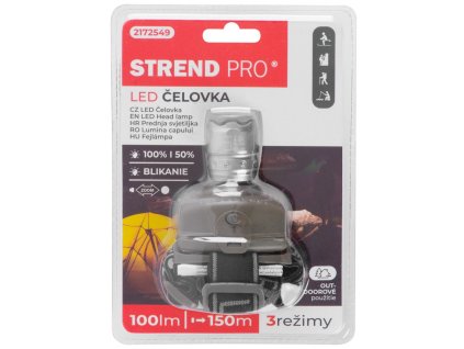 Čelovka Strend Pro Headlight H833, 2W CreeLED, ZOOM, 100 lm, 3xAAA, ultra light  + praktický pomocník k objednávke