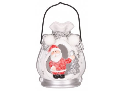 Dekorácia MagicHome Vianoce, Santa v balíčku, LED, terakota, 9,8x8,8x12,8 cm  + praktický pomocník k objednávke