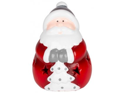 Dekorácia MagicHome Vianoce, Santa, LED, terakota, 8,5x8,2x12,5 cm  + praktický pomocník k objednávke