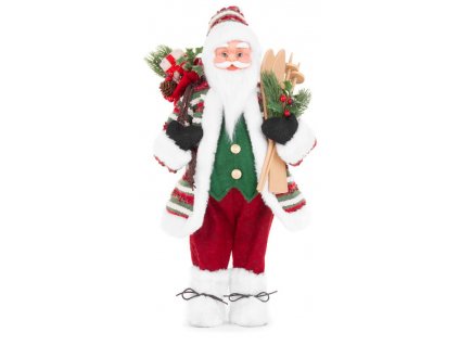 Dekorácia MagicHome Vianoce, Santa s lyžami, 80 cm  + praktický pomocník k objednávke