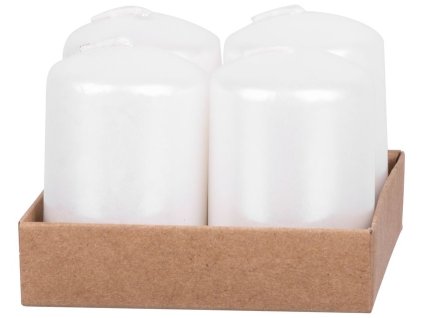 Sviečka MagicHome Vianoce, 4x6 cm, valcová, bal.4 ks, biela, adventná  + praktický pomocník k objednávke