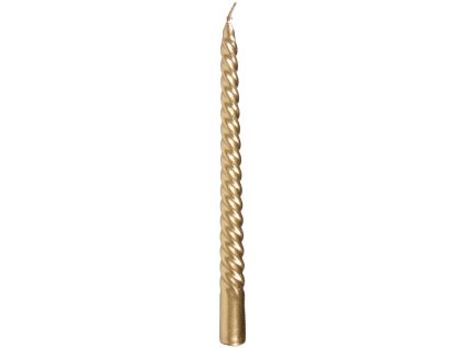 Sviečka MagicHome Vianoce, 25 cm, bal. 2 ks, zlatá, špirálová, točená  + praktický pomocník k objednávke