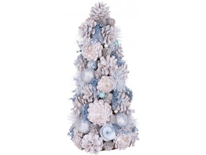 Stromček MagicHome Vianoce, prírodný, krémový, 47 cm  + praktický pomocník k objednávke
