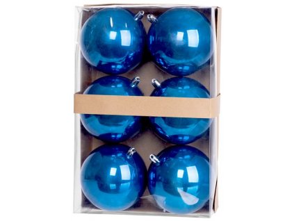 Gule MagicHome Vianoce, 6 ks, modré, perleťové, na vianočný stromček, 10 cm  + praktický pomocník k objednávke