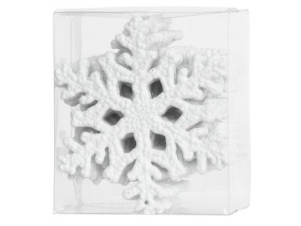 Ozdoba MagicHome Vianoce, 12 ks, snehová vločka, biela, na vianočný stromček, 10 cm  + praktický pomocník k objednávke