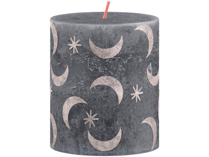 Sviečka Bolsius Rustic, valcová, Vianoce, Slate Blue, 80/68 mm  + praktický pomocník k objednávke