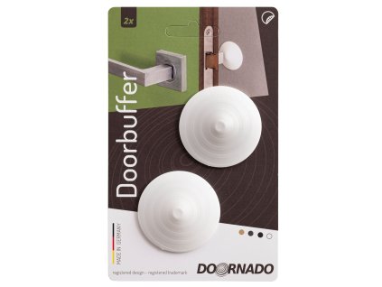 Zarážka na kľučku DOORBUFFER, samolepiaca, doraz na stenu, plastová, za dvere, dverová, biela, bal. 2ks  + praktický pomocník k objednávke