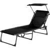 Lehátko so strieškou CONOPEUM, čierne, polohovateľné, 188x56x28 cm  + praktický pomocník k objednávke