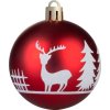Gule MagicHome Vianoce, 12 ks, 6 cm, červené s bielym ornamentom, na vianočný stromček  + praktický pomocník k objednávke