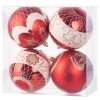 Gule MagicHome Vianoce, 4 ks, červené, s ornamentami, na vianočný stromček, 10 cm  + praktický pomocník k objednávke